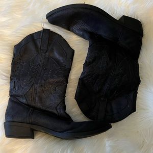 Rampage Black Cowboy Boots Size 8.5